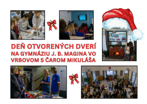 Deň otvoren&yacute;ch dver&iacute; na Gymn&aacute;ziu J. B. Magina vo Vrbovom v pr&iacute;jemnej mikul&aacute;&scaron;skej atmosf&eacute;re