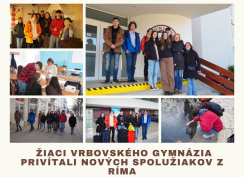 Žiaci vrbovského gymnázia privítali nových spolužiakov z Ríma